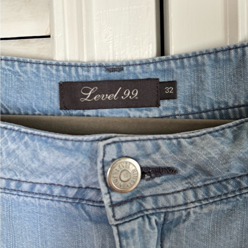 Anthropologie Level 99 Blue Cropped Jeans - Picture 4 of 7